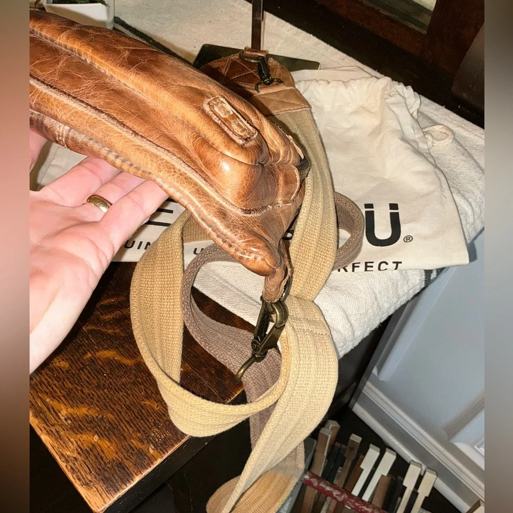 Bed Stu Leather Andie Sling Backpack Cafe Latte Retail $260 - Picture 6 of 12